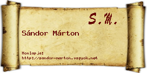 Sándor Márton névjegykártya